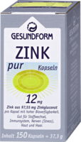 GESUNDFORM Zink Pur Kapseln