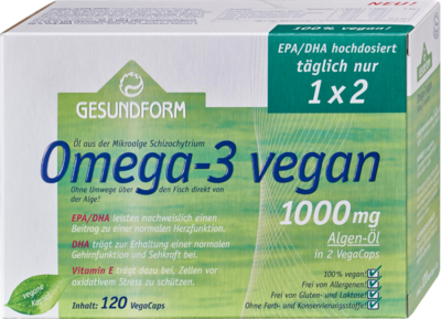 GESUNDFORM Omega-3 vegan Algenöl 1000 mg VegaCaps