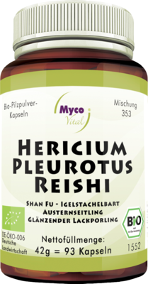 HERICIUM PLEUROTUS Reishi Pilzpulver-Kapseln Bio