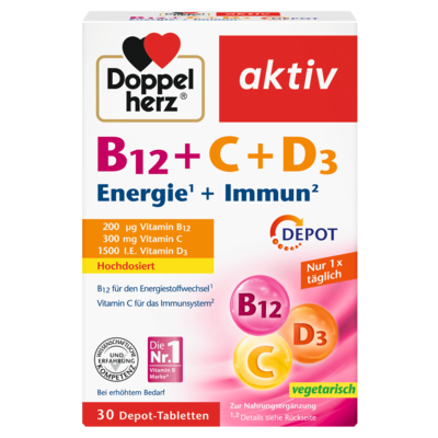 DOPPELHERZ B12+C+D3 Depot aktiv Tabletten