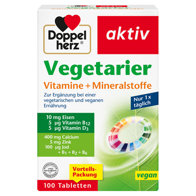 DOPPELHERZ Vegetarier Vitamine+Mineralstoffe aktiv