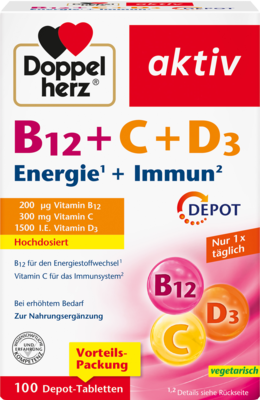 DOPPELHERZ B12+C+D3 Depot aktiv Tabletten