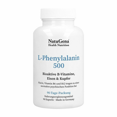 L-PHENYLALANIN 500+B-Vitamine+Eisen+Kupfer Kapseln